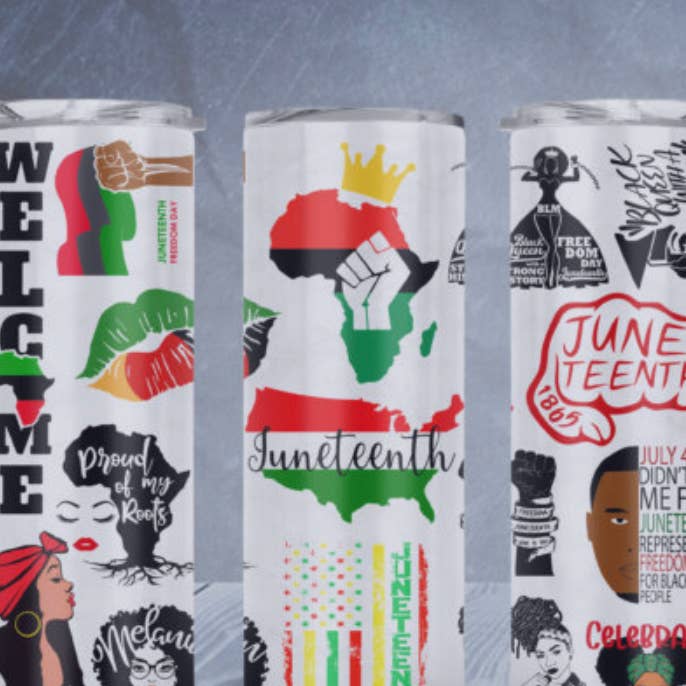 Juneteenth 20 oz Becher für den Großhandel von Perfectly Diverse Trendz, LLC