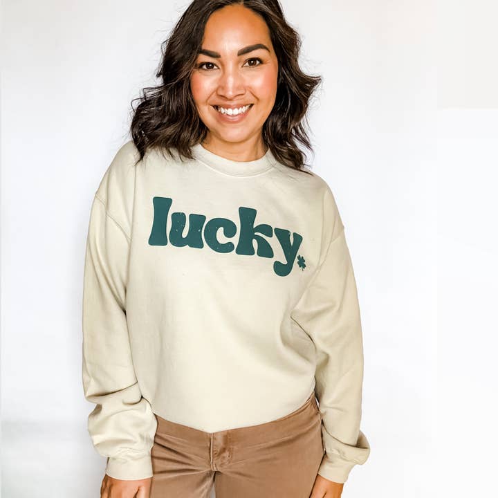 Lucky Crewneck Sweatshirt, St Patrick's Day, Lucky Sweat for wholesale by Mugsby