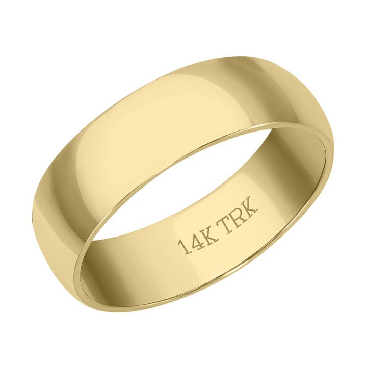5MM almindeligt bryllupsbånd i 14K gult guld (størrelse 5 til 10) for engroshandel hos TimeLe$$ Classics