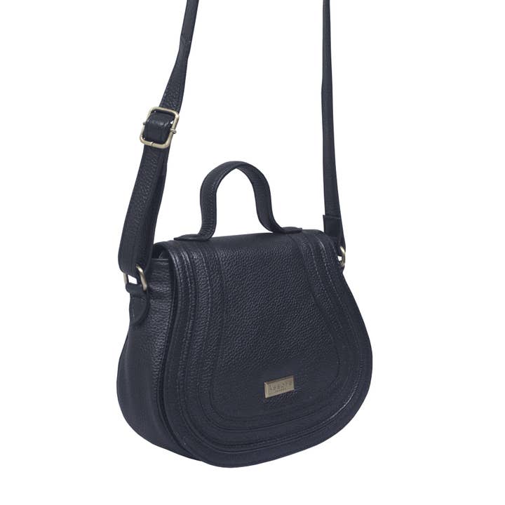 Assots London - Vente Sac à bandoulière – femme - Sac à bandoulière en cuir véritable bleu marine « CARMEL »2