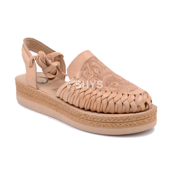 Abbronzatura Sandali con zeppa messicana in pelle per donna Dp-162 in vendita all'ingrosso su Faire0