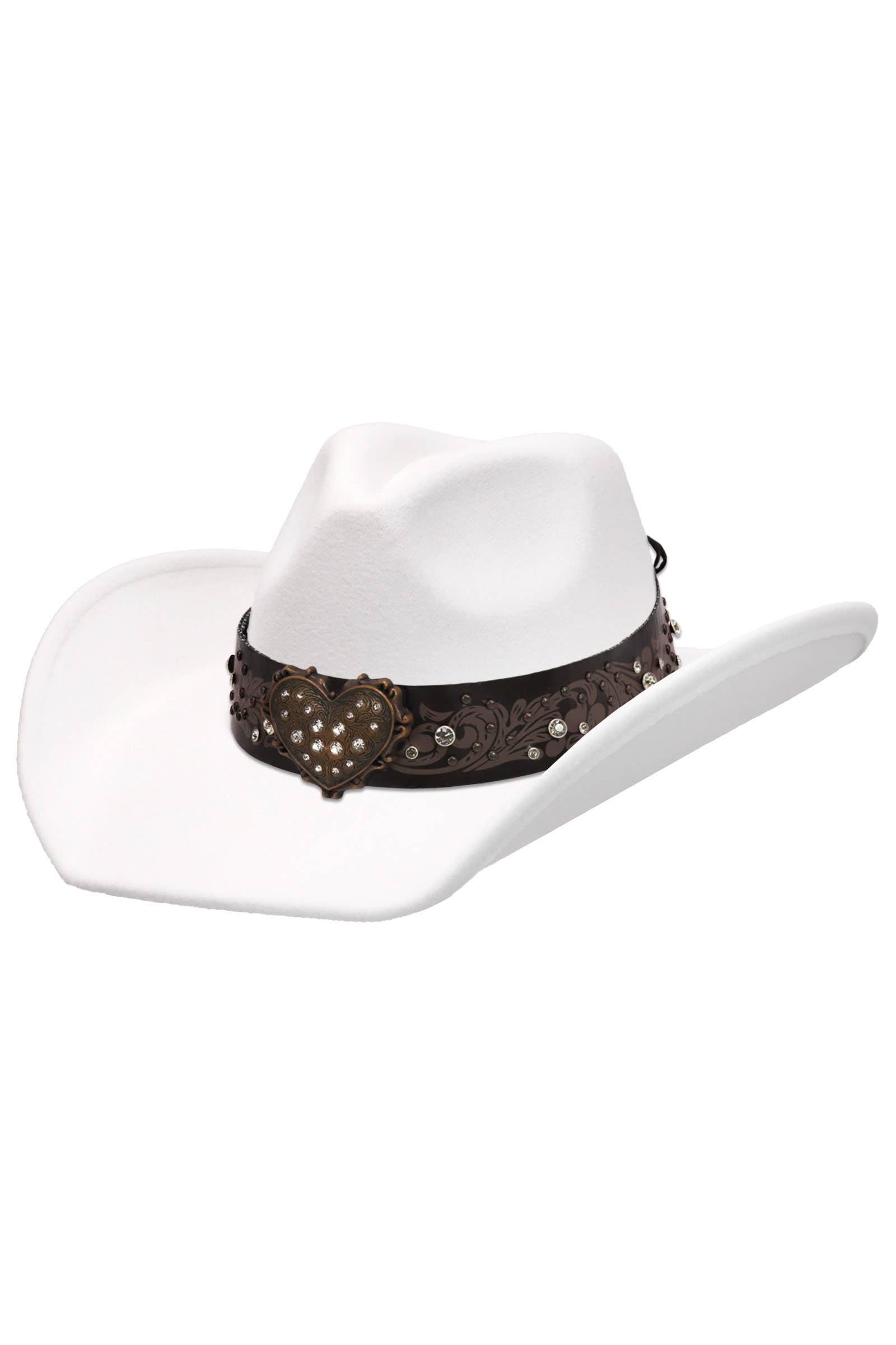Cap Zone - Venta al por mayor Sombrero cowboy - Unisex - Sombrero vaquero de fieltro con cinturón de strass en forma de corazón26