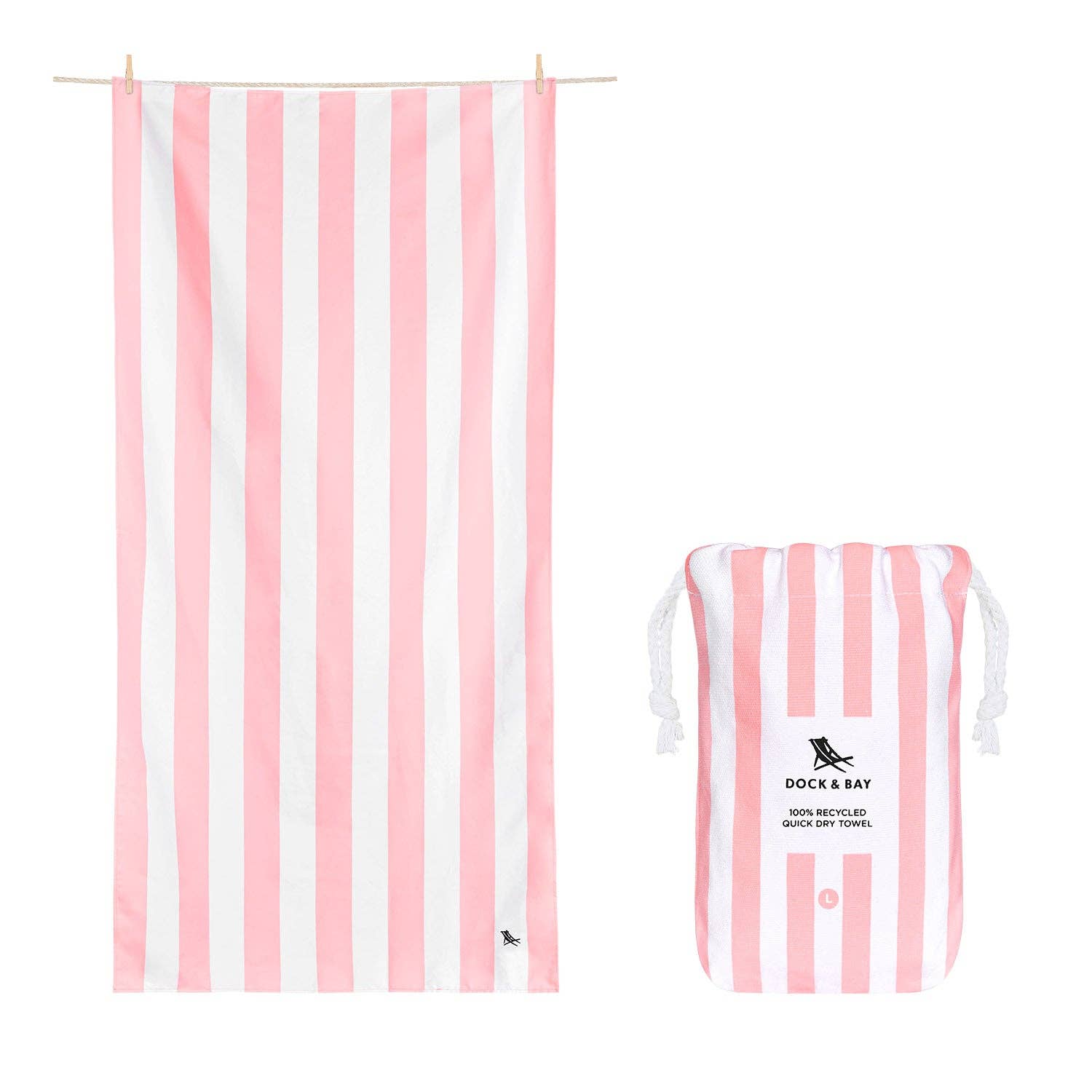 Dock & Bay USA - Wholesale Beach Towel - Dock & Bay Quick Dry Towels - Cabana - Malibu Pink0