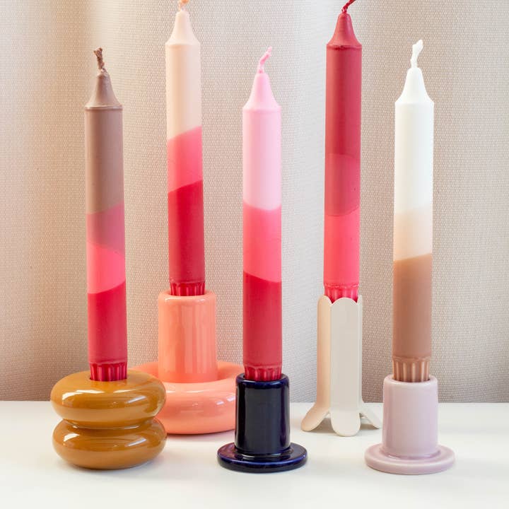 Nordtrice – Großhandel Konische Kerze/Kerzenhalter – Spitzkerzen, Spring Nude Decor Strawberry Mix, 5 Stück
