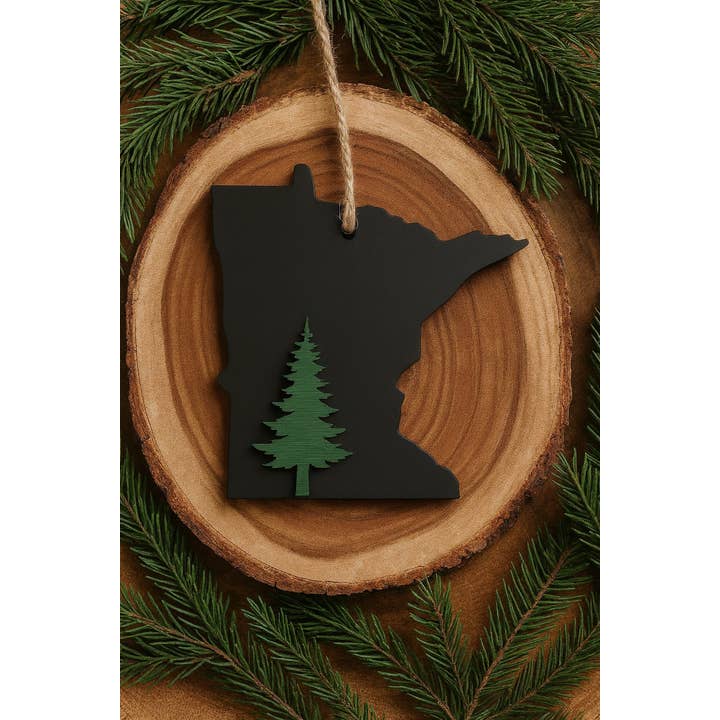 Minnesota State Christmas Ornament for wholesale by Etched Laser