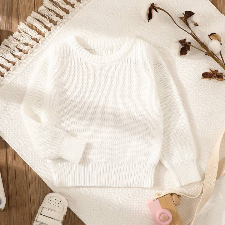 PatPat - Wholesale Knit Sweater - Baby - Baby Solid Long sleeve Knitted Sweater Pullover