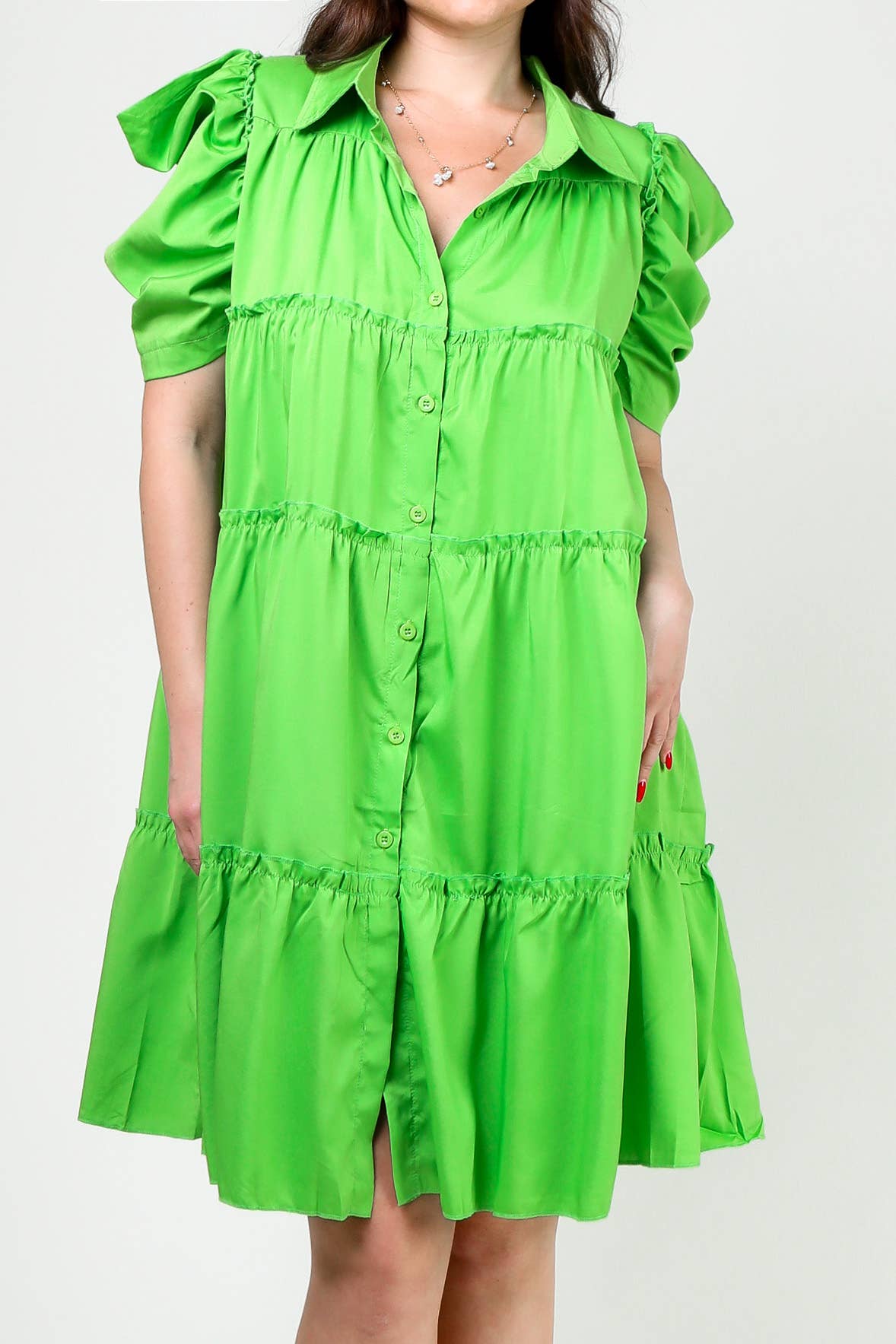 Flarix - Wholesale Dress - Women's - puff sleeve bobydoll mini dress6