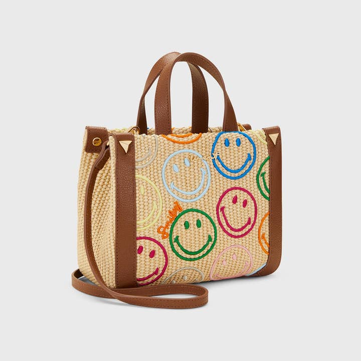 WEAT - Wholesale Tote Bag - Women's - Mini Tote Raffia Smiley®
