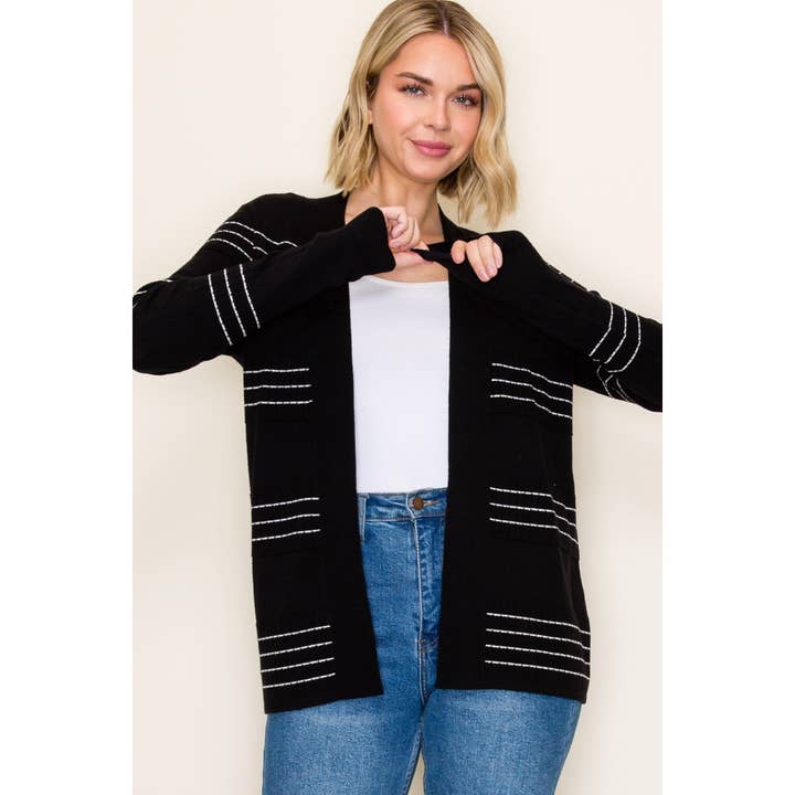 STITCH STRIPED SWEATER CARDIGAN for wholesale by STACCATO