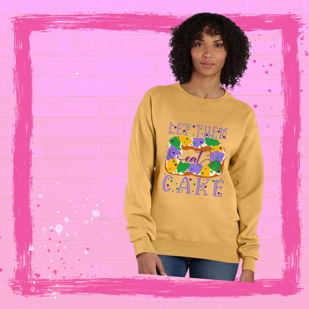 Pink House On River Road - Wholesale Graphic Sweatshirt - Women's - Let Them Eat Cake Mardi Gras Graphic Sweatshirt2