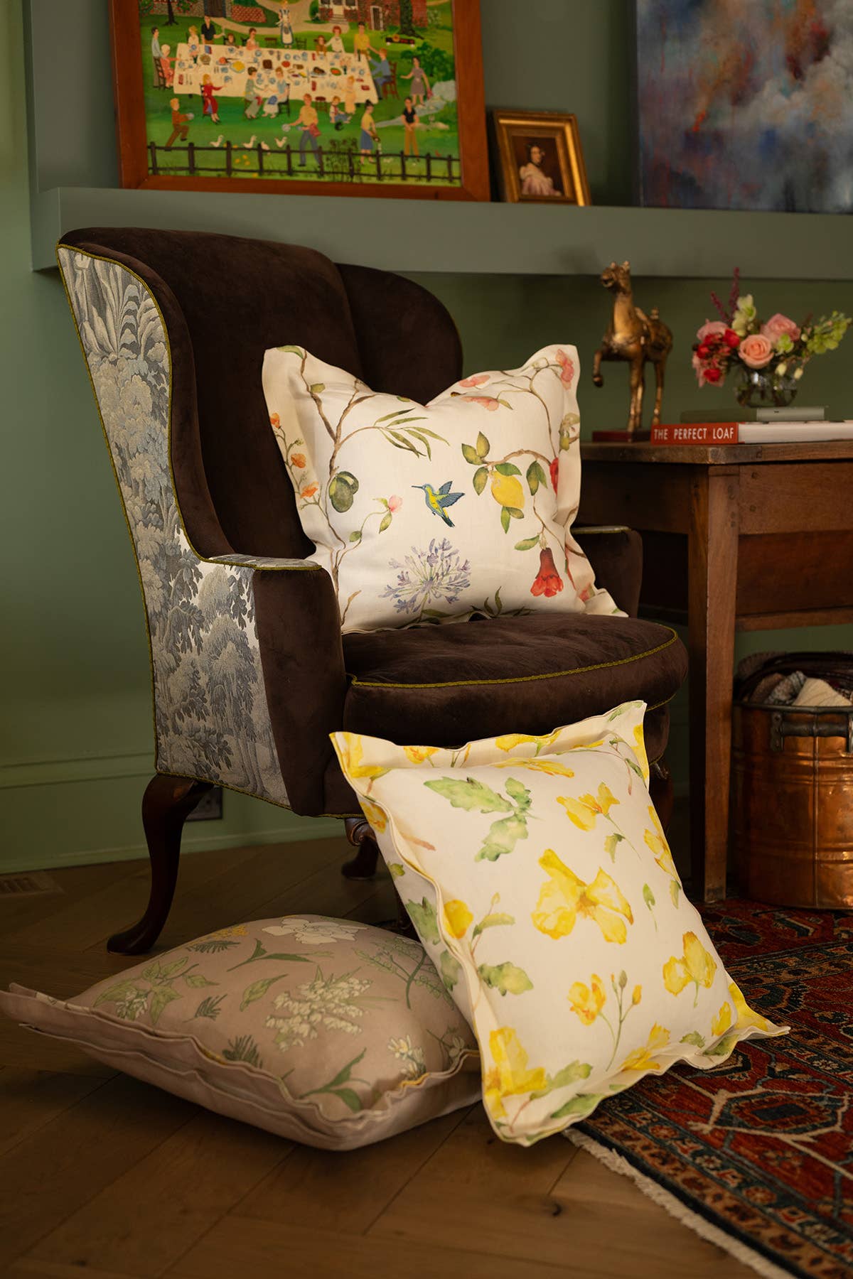 Sarah Drake Design - Wholesale Throw Pillow Cover - De La Vina Pillow Cover - Ivory Linen 1