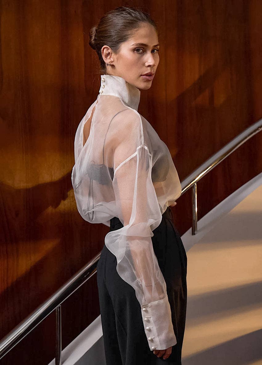 Marayn - Wholesale Blouse - Women's - Sheer Temptation Luxe Mesh Top Spring 20254