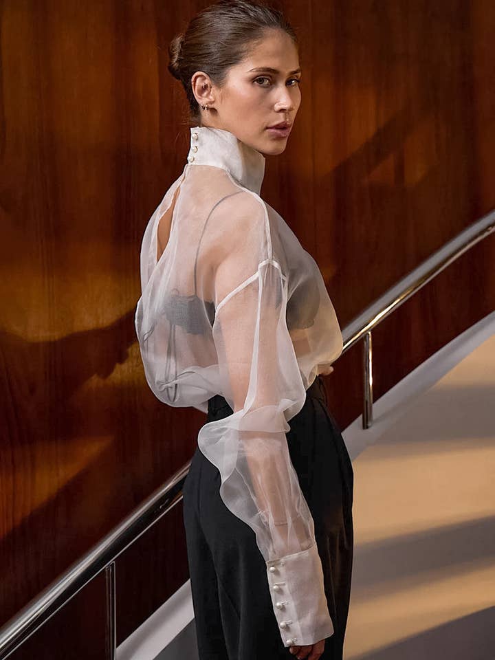 Marayn - Wholesale Blouse - Women's - Sheer Temptation Luxe Mesh Top Spring 20254