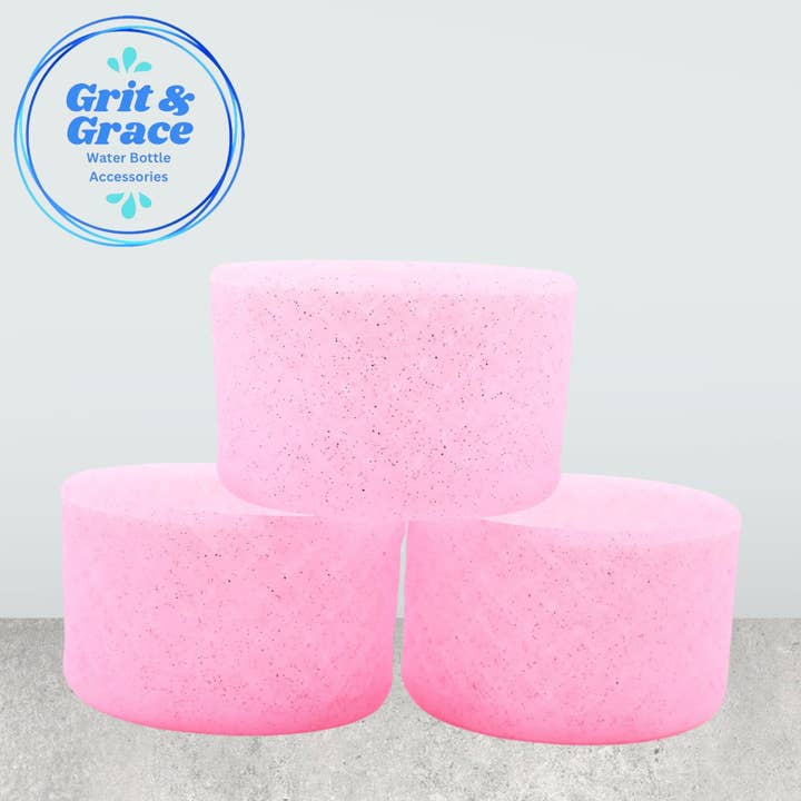 Korbgeflecht Rosé-Glitzerstiefel für den Großhandel von Grit & Grace Water Bottle Accessories