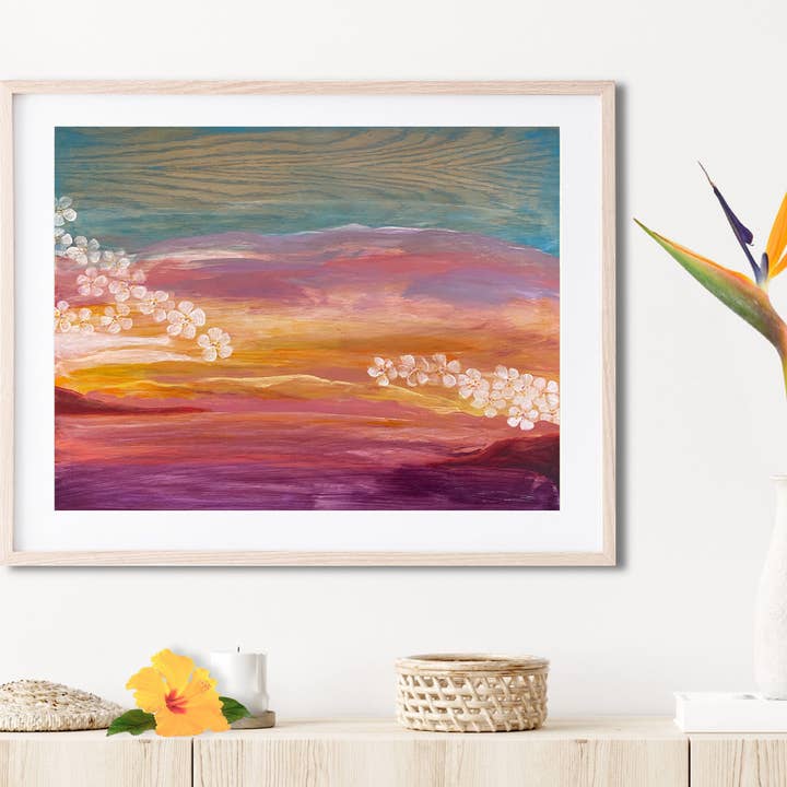 Makena Sunset Matted Print för wholesale av Paradise Now Hawaiʻi