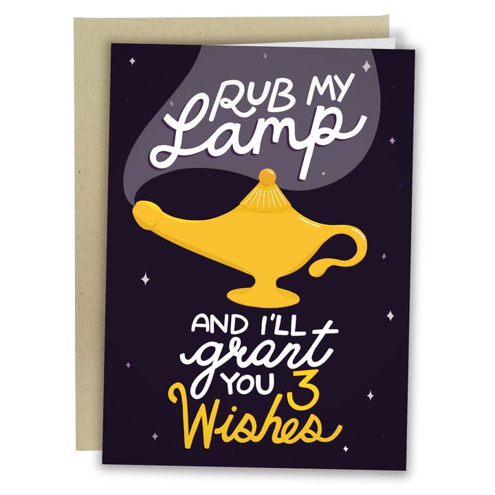 Rub My Lamp for wholesale by Sleazy Greetings