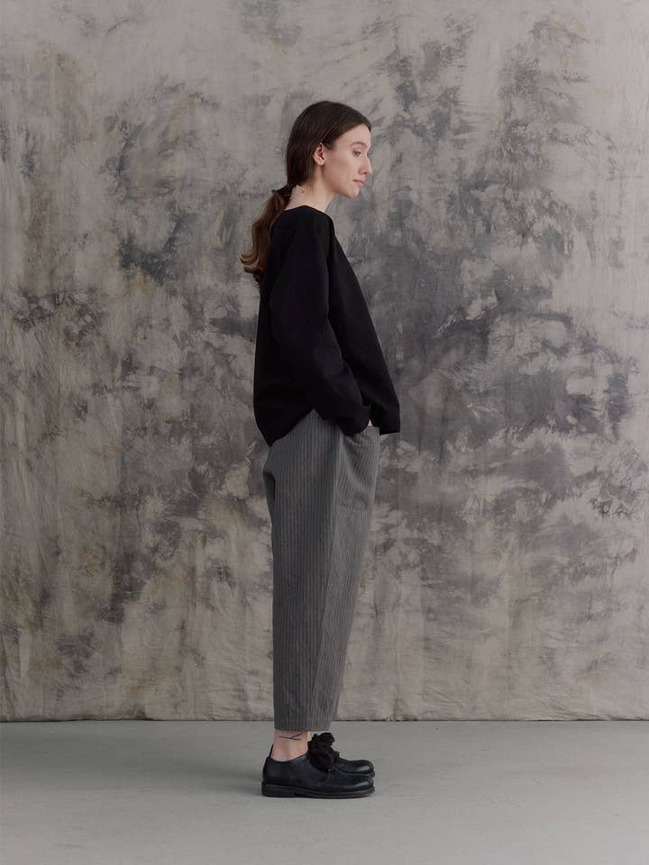 Byxor med ränder och framficka för wholesale av muku