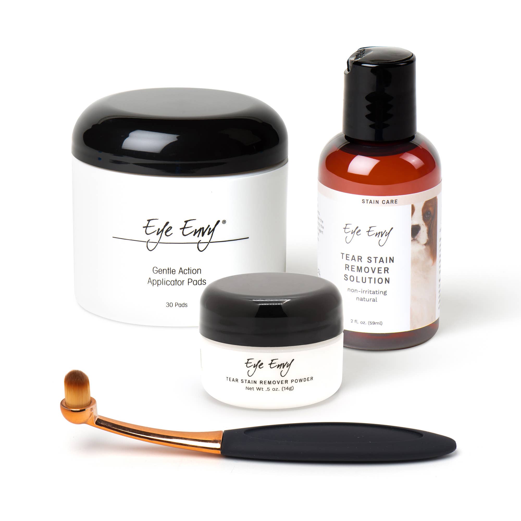 Eye Envy - Wholesale Pet Grooming Set - Dog - Dog Tear Stain Remover Starter Kit With Sm ProPowder Brush1