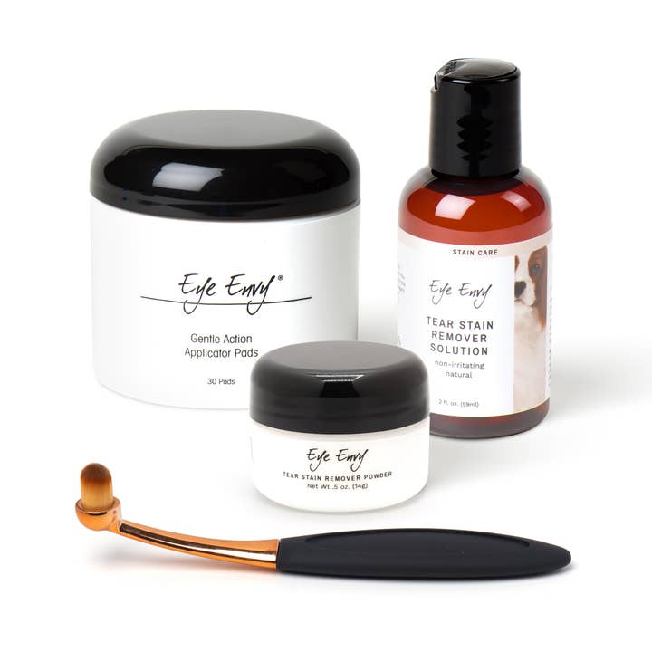 Eye Envy - Wholesale Pet Grooming Set - Dog - Dog Tear Stain Remover Starter Kit With Sm ProPowder Brush1
