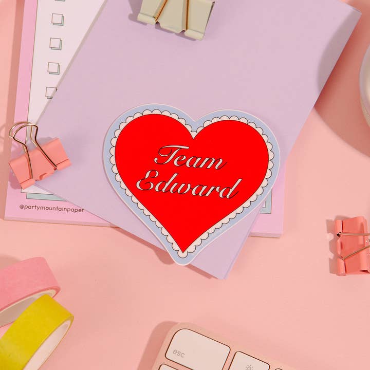 Party Mountain Paper co. - Wholesale Phone & Laptop Stickers - Team Edward Heart Sticker3