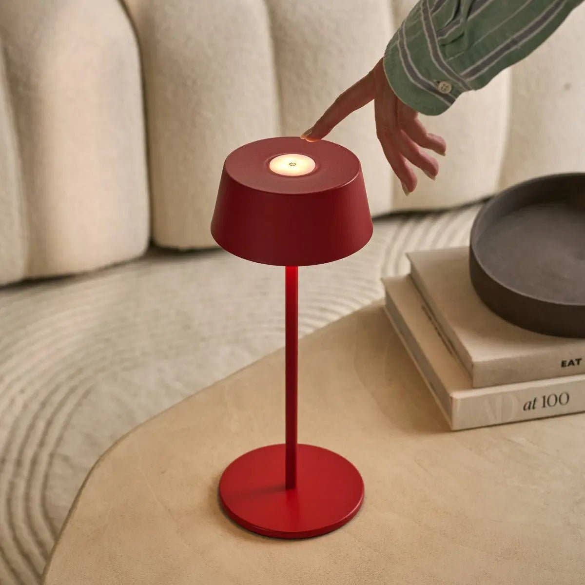 Tavellio - Wholesale Accent/Desk Lamp - Hugo Berry Red Rechargeable Iron Table Lamp | Dimmable, Stylish & Cordless9