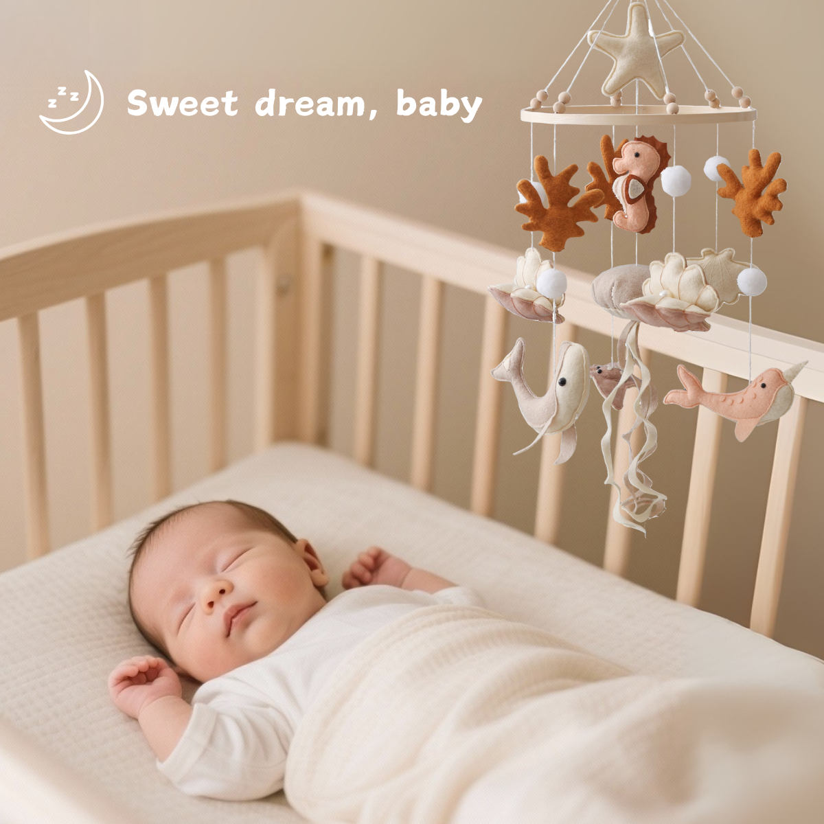 Joymaxx - Wholesale Baby Mobile - Handmade baby mobile Gentle Pearl Sea | Felt & Wood5