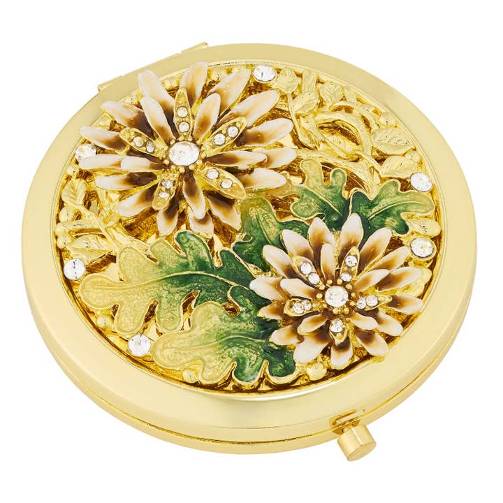 Floret Compact | Floral Compact | Gold Compact | for wholesale by OLIVIA RIEGEL