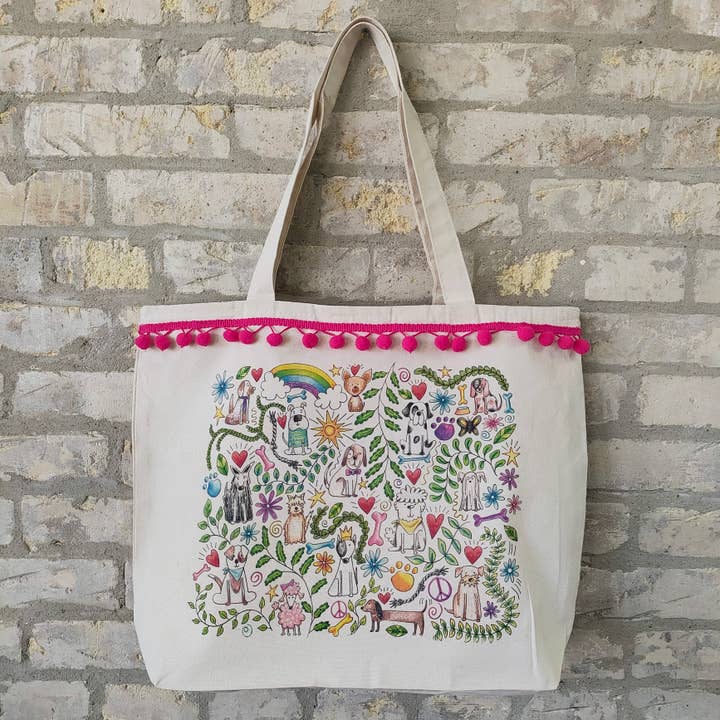 Tote Bag Doodle Dog for wholesale by Doodles and Fun!
