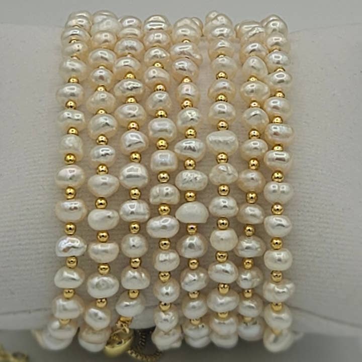 Natural Pearl Bracelets pack of 5 pieces for wholesale by So... Silver Jewelry