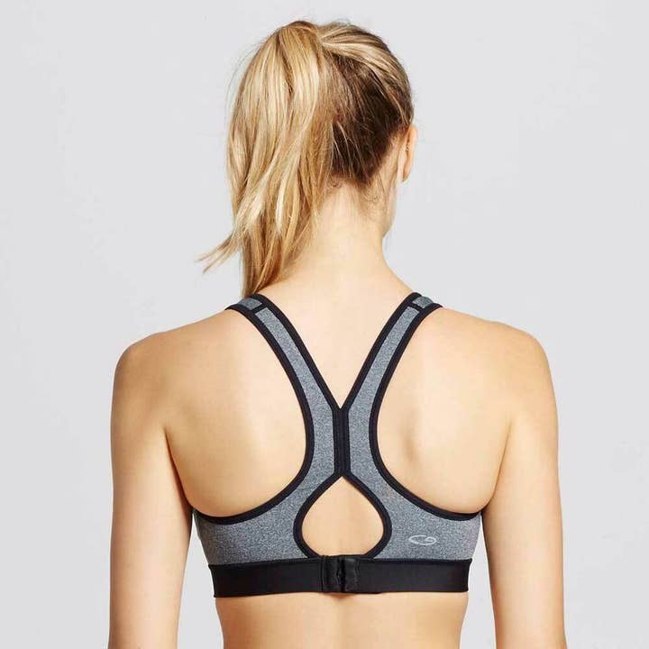 Kasa Style - Wholesale Sports Bra - Women's - C9 Champion Women Smooth Sports Bra Power Shape Medium Support Duo Dry (X-Small, Ebony Heather Gray)