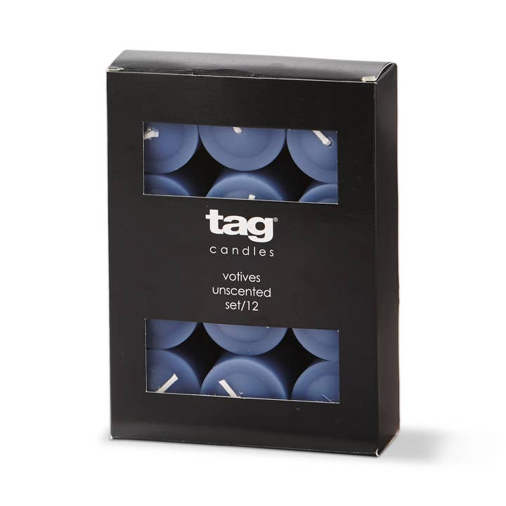 tag - Wholesale Votive Candle - Color Studio Votive Candles Set of 12 - Slate Blue