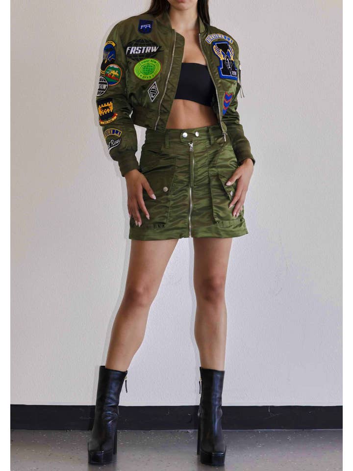 First Row - Wholesale Bomber Jacket - Women's - COEXIST MULTI PATCHES MA-1 JACKET4