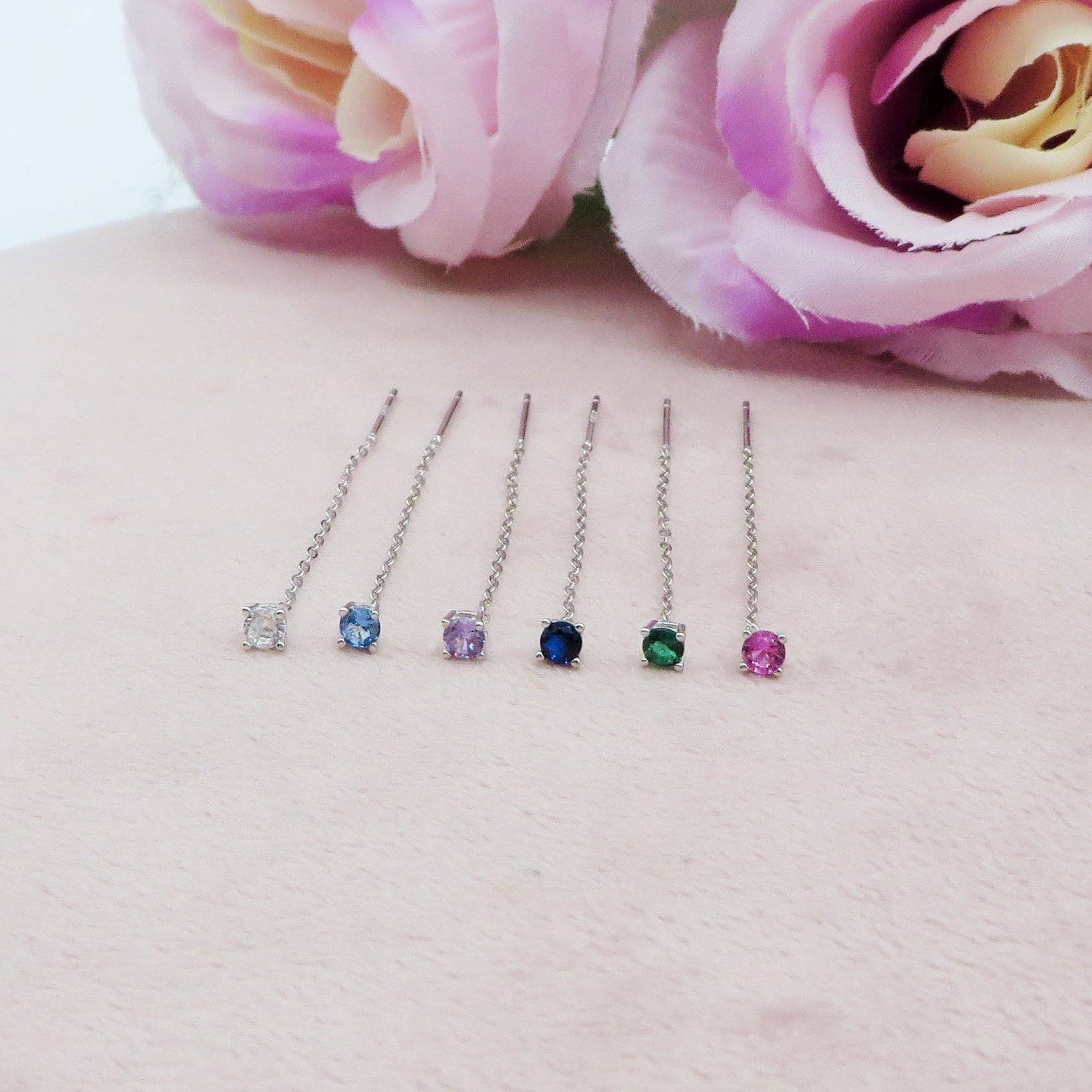 Daemon srls - Vente Boucles d'oreille uniques - SHINY ~ Boucle d’oreille pendante en argent 925 avec point de lumière en zirconium cubique - glissante7