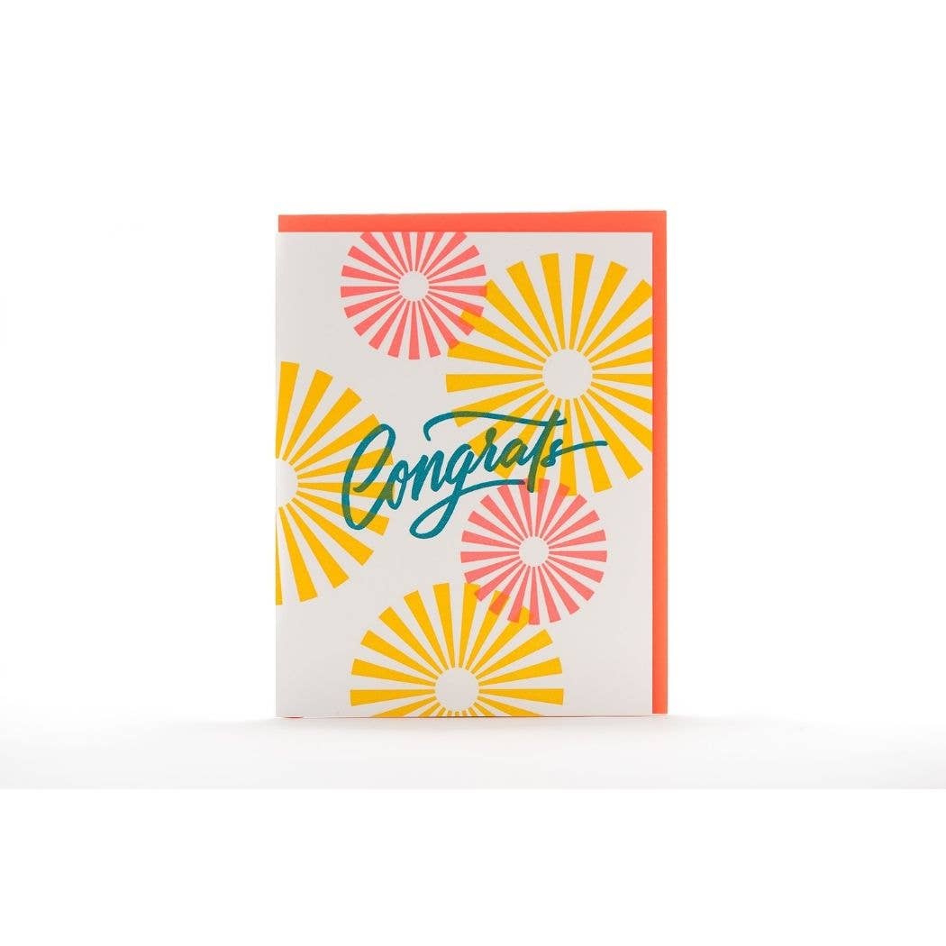 Porchlight Press Letterpress – Großhandel Glückwunschkarte – Congrats Starburst Kalligraphie-Karte1