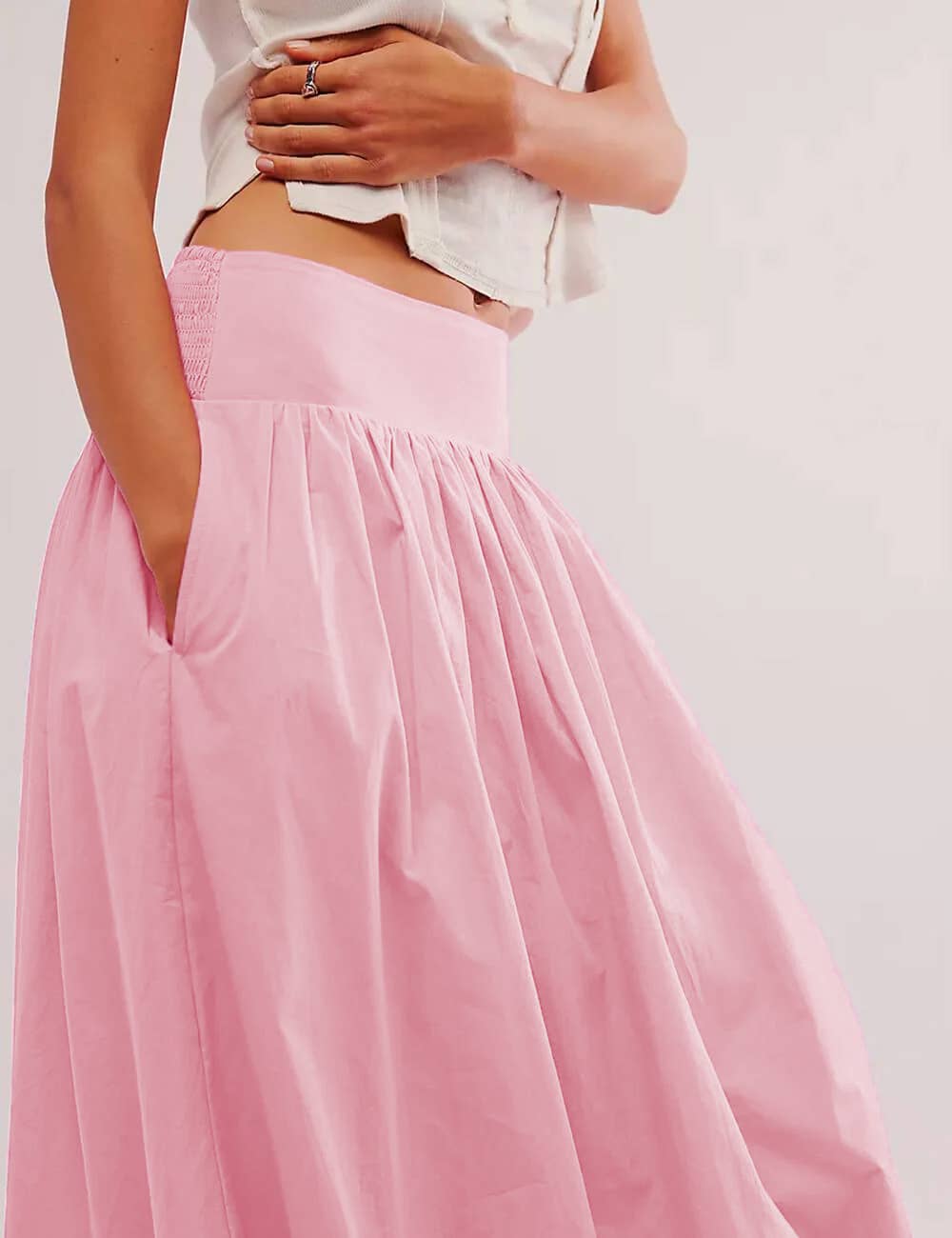 Sweetkama – Großhandel Rock – Damen – Einfarbiger Damenrock mit weitem Bund SKS51011