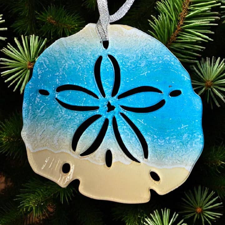 Sand Dollar Ocean Beach Decor Holiday Ornament - Acrylic for wholesale by Gulf Coast Custom