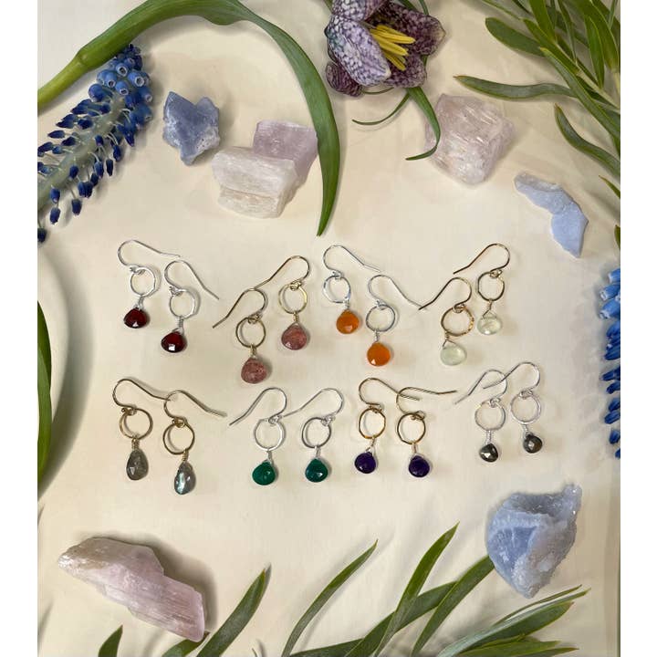 Mini Circle Single Stone Earrings for wholesale by Elysium Jewelry