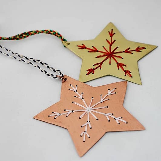 Embroidered Star Christmas Ornament for wholesale by Basha Boutique