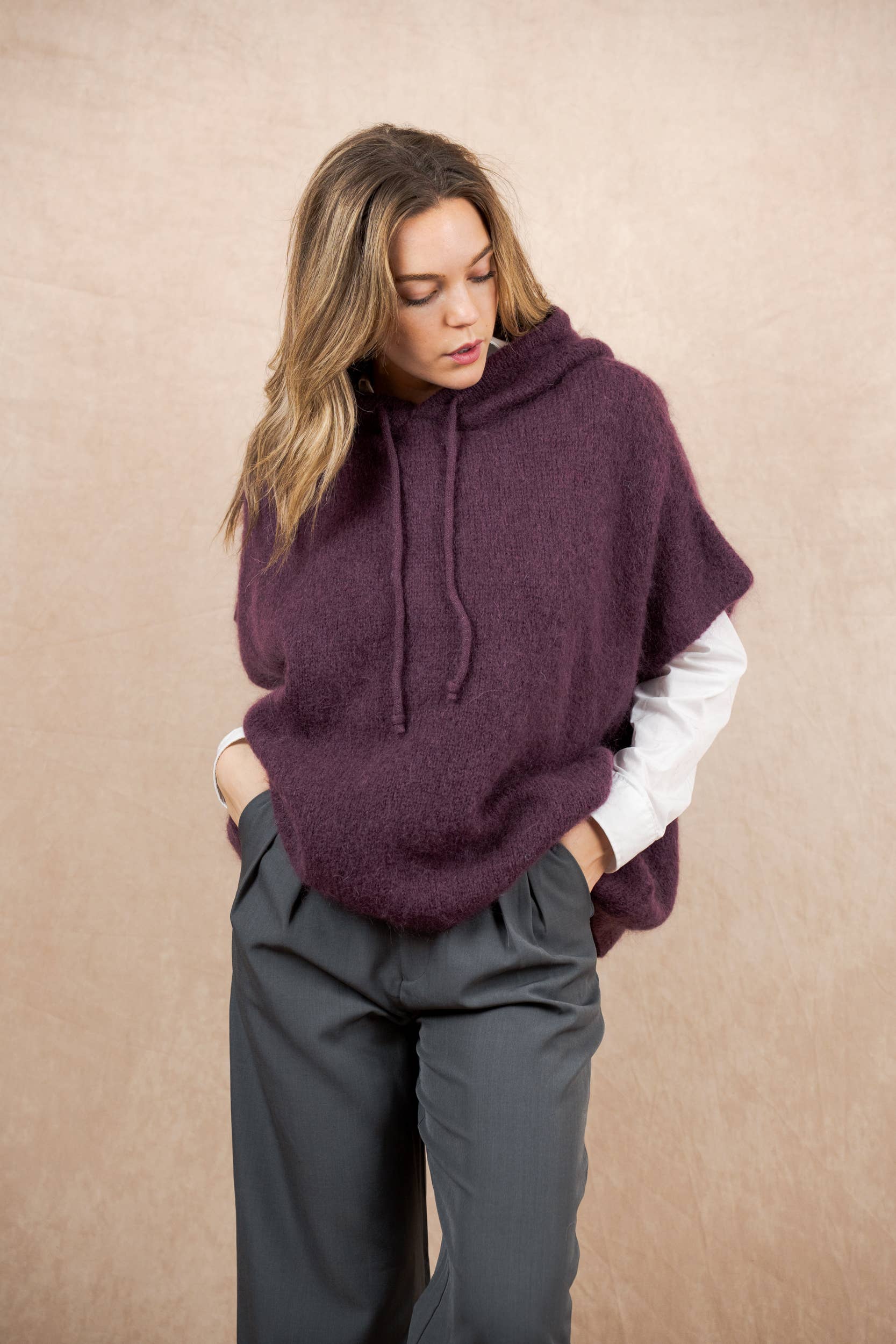 NAÏS PARIS - Wholesale Poncho - Women's - Mohair and wool hooded poncho sweater16