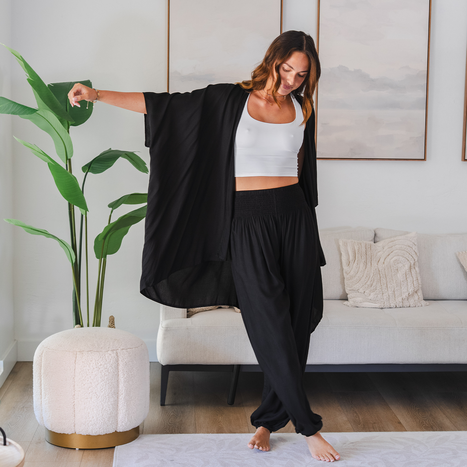 Lotus and Luna - Wholesale Pants - Women's - *BEST SELLER* Black Harem Pants with Pockets9