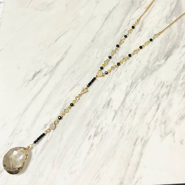 Colar de Cristal com Camadas em Y por atacado de Anita K By Blushing Pink