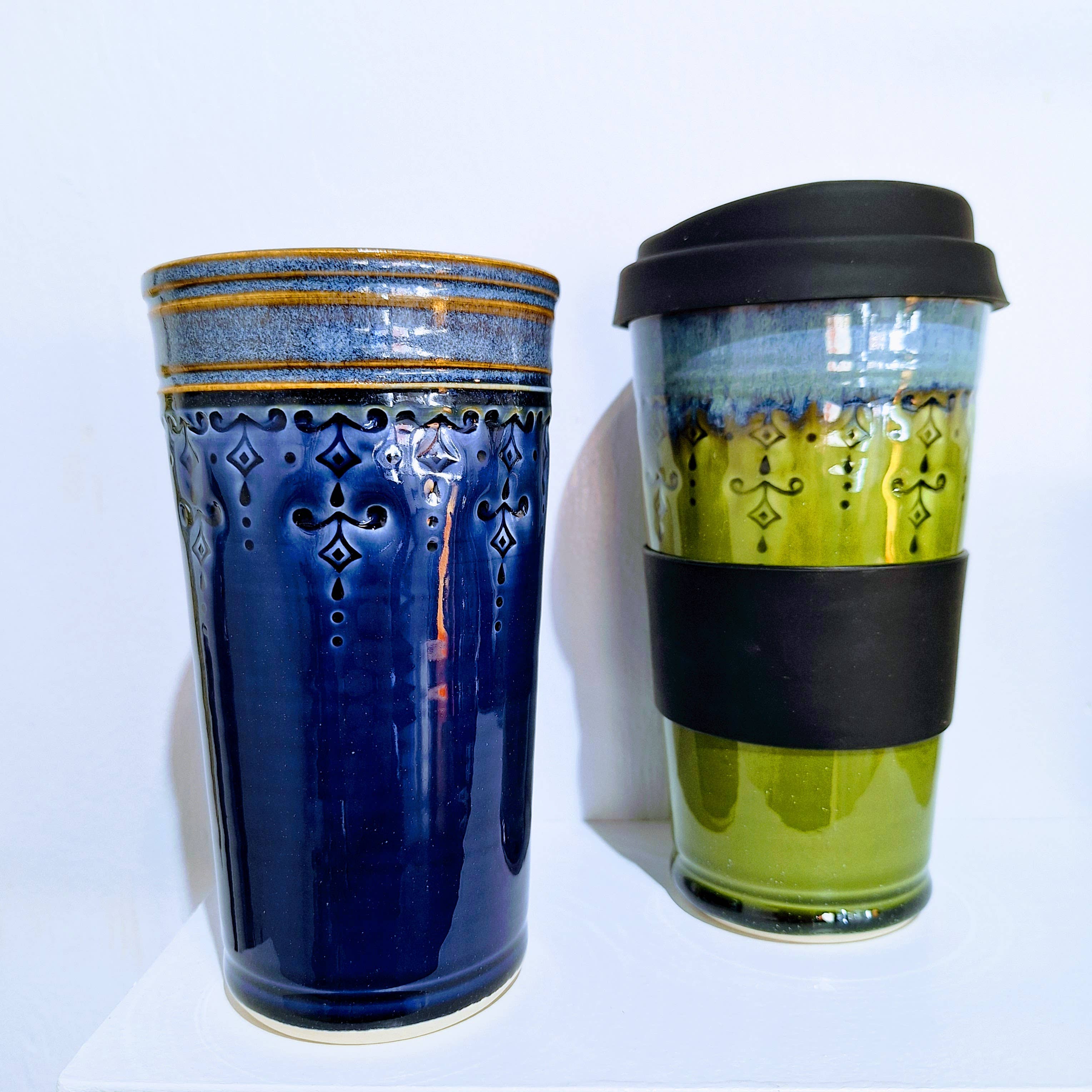 Plays in Mud Pottery - Wholesale Insulated Mug/Tumbler - 16 oz Travel Mug Handmade Stoneware Made to Order7