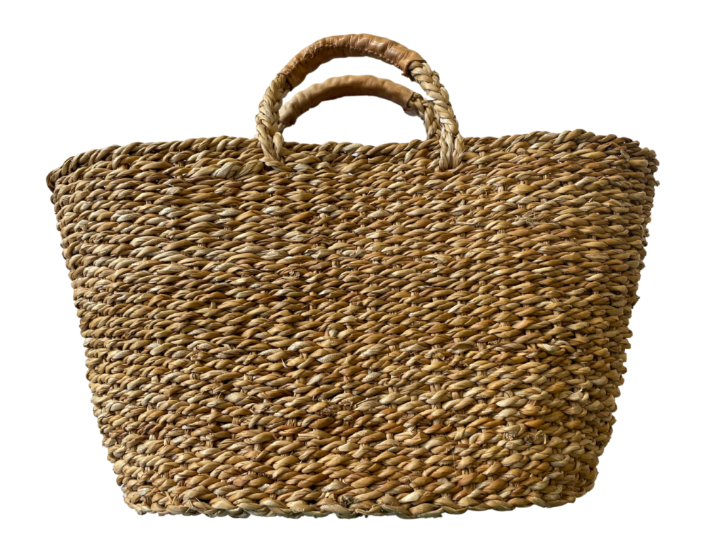 Turtle Bags – wholesale Basket – Leather Handled Seagrass Basket, Woven Basket3