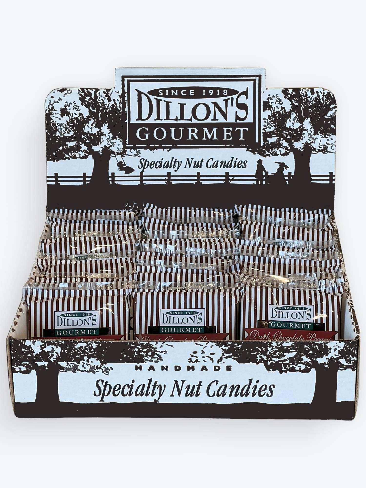 Dillon Candy Company - Wholesale Chocolate Covered Sweets - Chocolate Dark, Pecans, 3 oz Snack Tray0