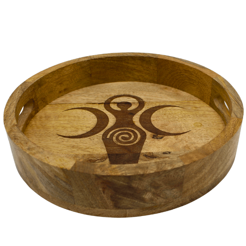 Eastern Trading - Wholesale Decorative Tray - Mango Wood Tray Spiral & Crescent Moons1