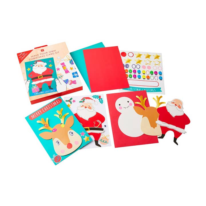 Talking Tables USA - Home, Party, Games and Seasonal Decor - Wholesale DIY Craft Kit - Santa Christmas Card Kit| Christmas Gifts |2
