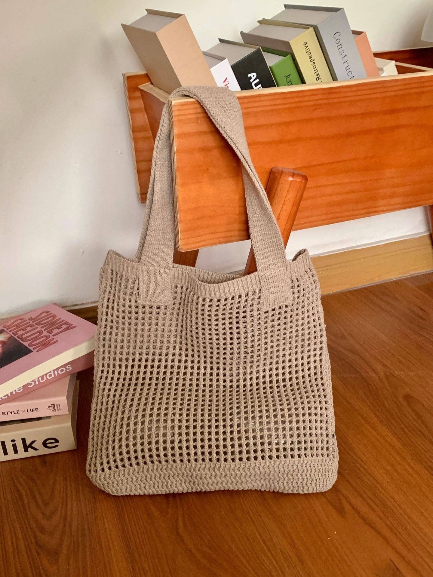 Suhkasana - Wholesale Tote Bag - Women's - Crochet Handbags Beach Mesh Knit Bags Tote Bags Women's Shoulder Bags2