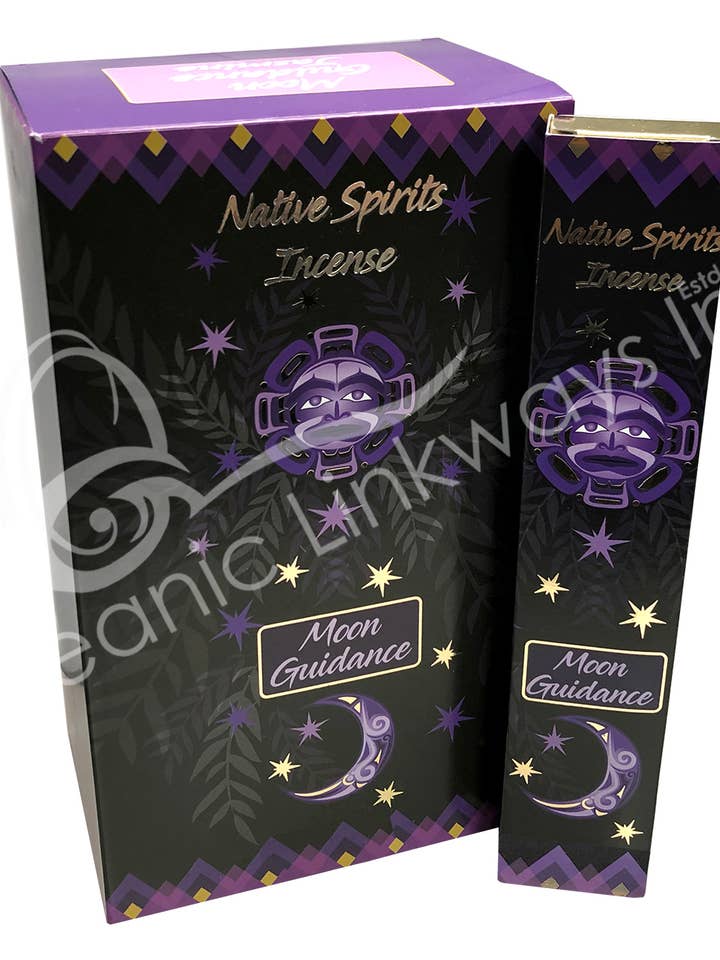 (PK 12)INCENSE - NATIVE SPIRITS STICKS JASMINE/MOON GUIDANCE for wholesale by Oceanic Linkways Inc