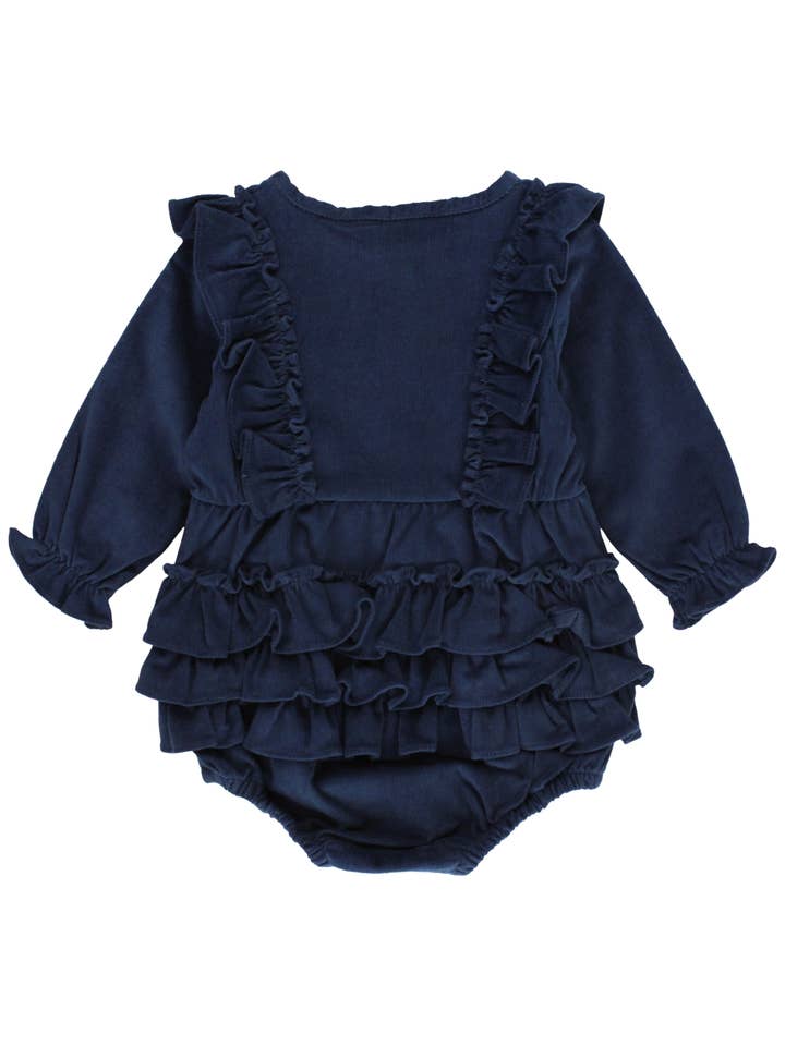 Azul Ranita burbuja de pana elástica azul marino oscuro para bebé niña de venta al por mayor en Faire