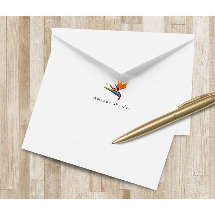 The Winsome Life Stationery – Engroshandel Brevpapir/sæt med noteskort – Personligt Bird of Paradise brevpapir sæt